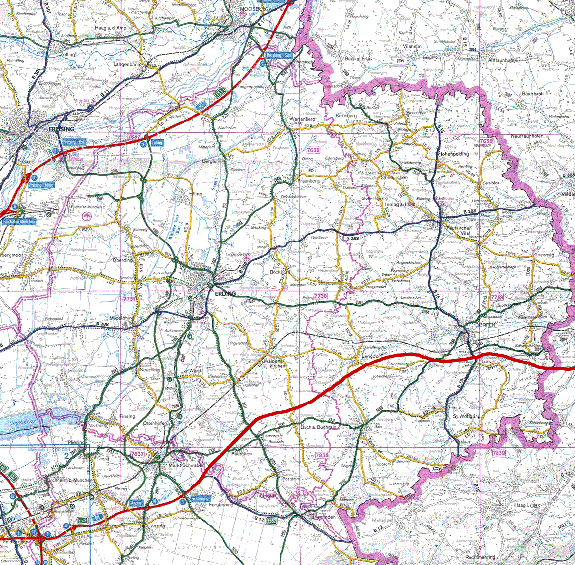 Straßennetz Landkreis Erding